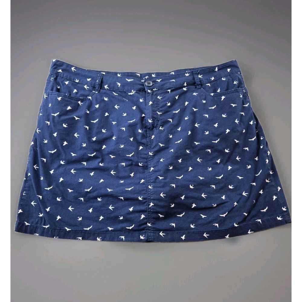 St. Johns Bay Women's Skort Shorts Stretch Bird Print 42" Waist Size 18W‎